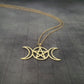 Triple Moon Pentagram Necklace