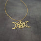 Triple Moon Pentagram Necklace