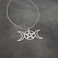 Triple Moon Pentagram Necklace