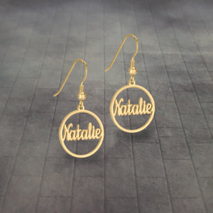 Cursive Name Dangle Earring