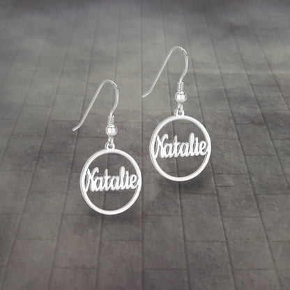 Cursive Name Dangle Earring