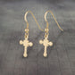 Dainty Cross Dangle Earrings