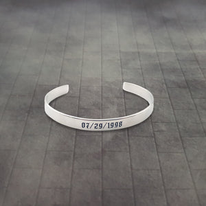 Birth Year Numbers Cuff Bracelet