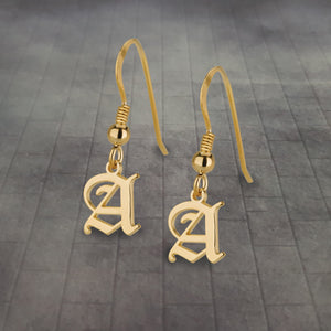 Old English Initial Dangle Earring