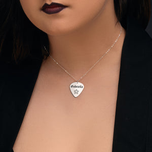 Pentagram Guitar Pick Name Necklace