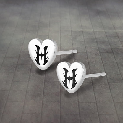 Heart Initial Earring