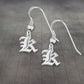 Old English Initial Dangle Earring