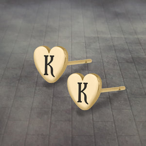 Heart Initial Earring