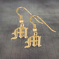 Old English Initial Dangle Earring