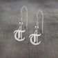 Old English Initial Dangle Earring