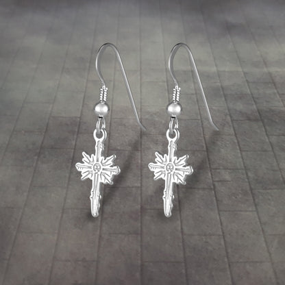 Gothic Cross Dangle Earrings