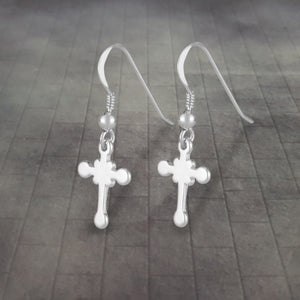 Dainty Cross Dangle Earrings