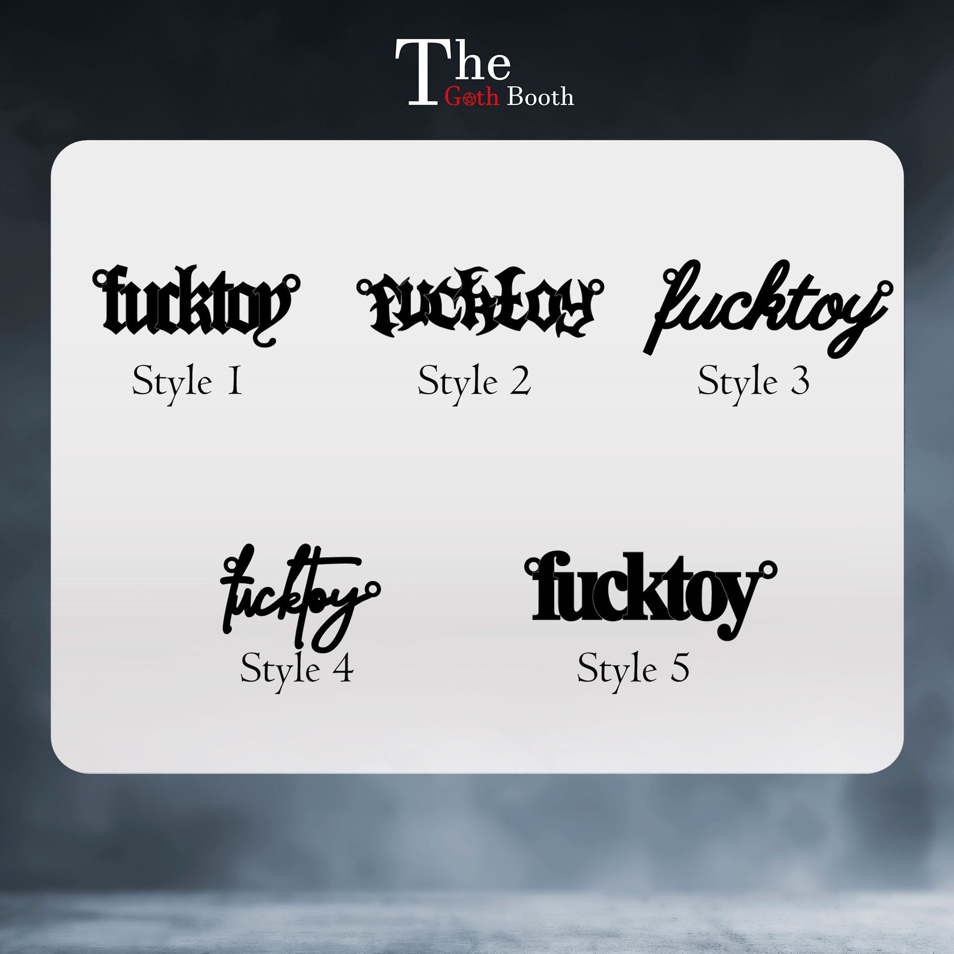 a set of four font styles on a white background