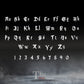 a gothic font with a black background