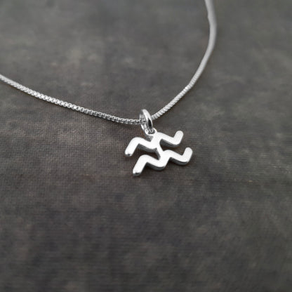 a silver necklace with a zodiac sign on it