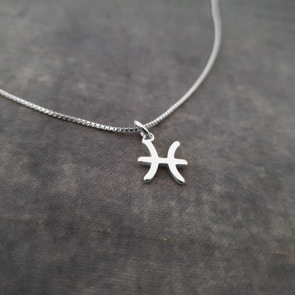 a silver necklace with a zodiac sign on it