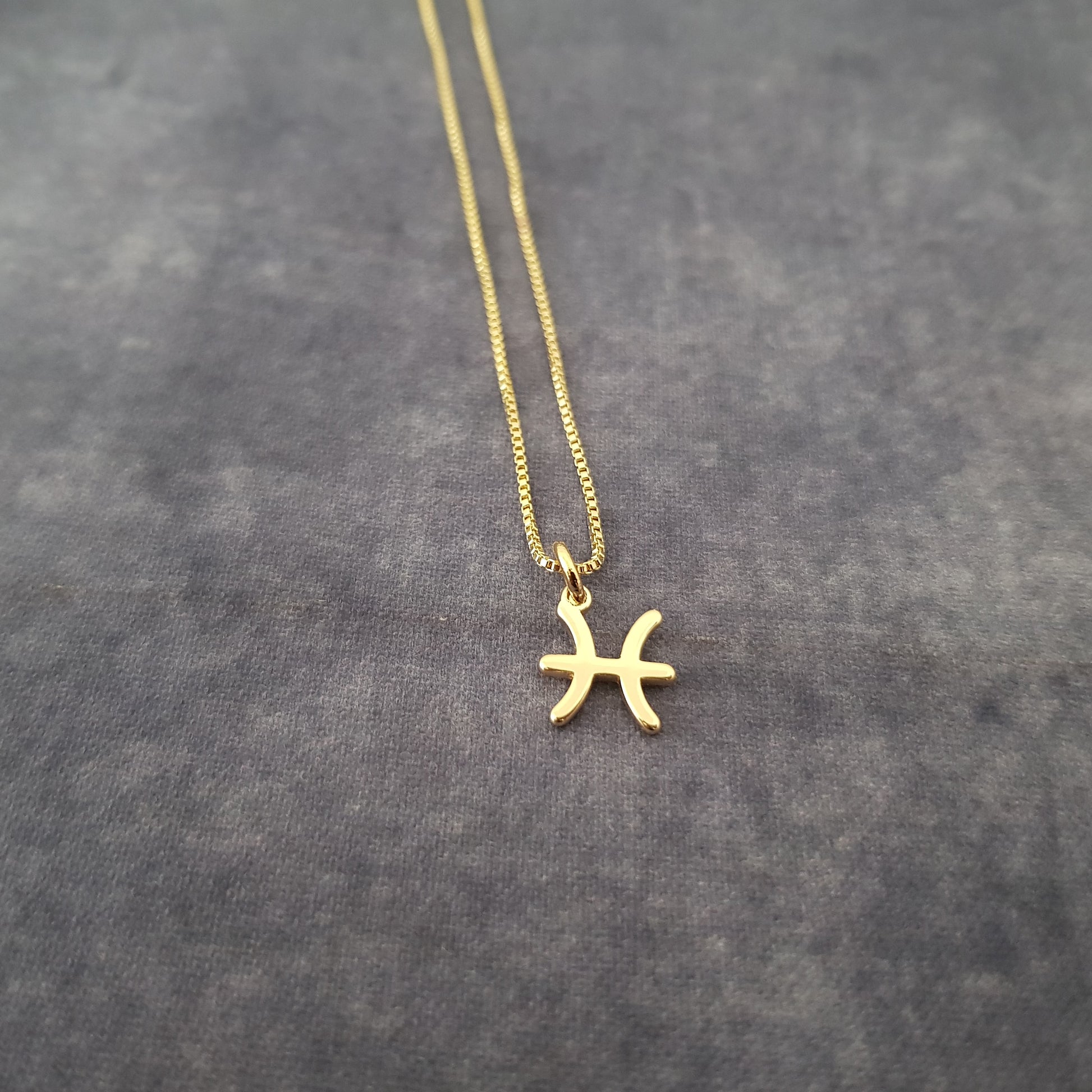 a gold necklace with a zodiac sign on it