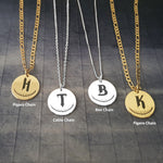 The goth Booth - Personalized Initial Disc Necklace