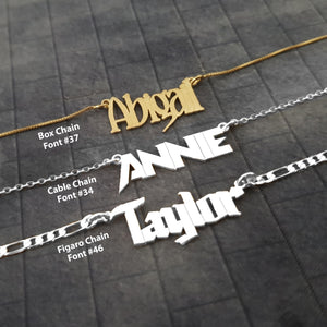 The goth Booth - Custom Name Necklace