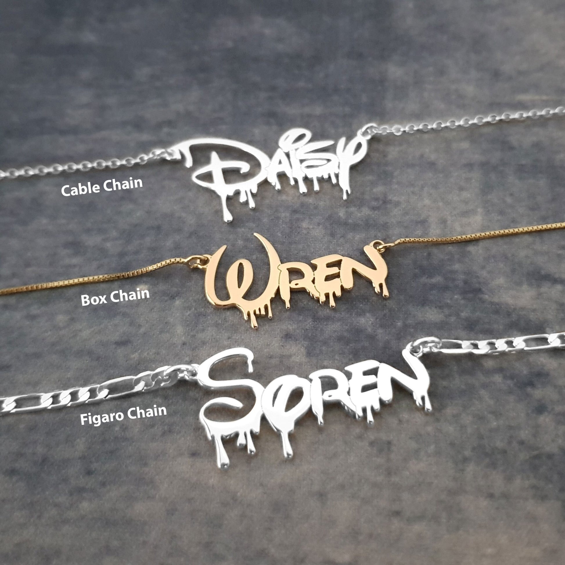 The goth Booth - Gothic Name Necklace For Kids