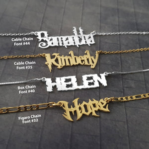 The goth Booth - Old English Name Necklace