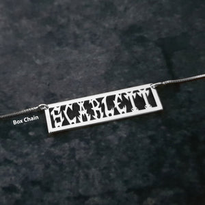 The goth Booth - Gothic Bar Name Necklace