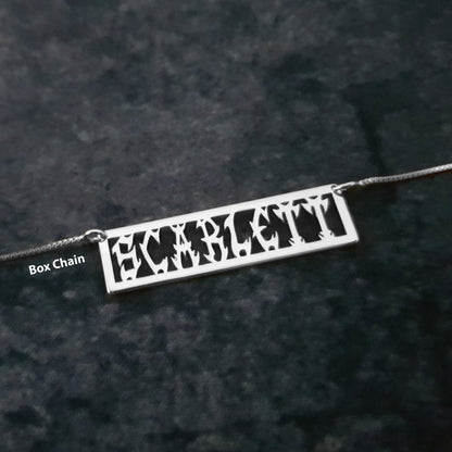 The goth Booth - Gothic Bar Name Necklace