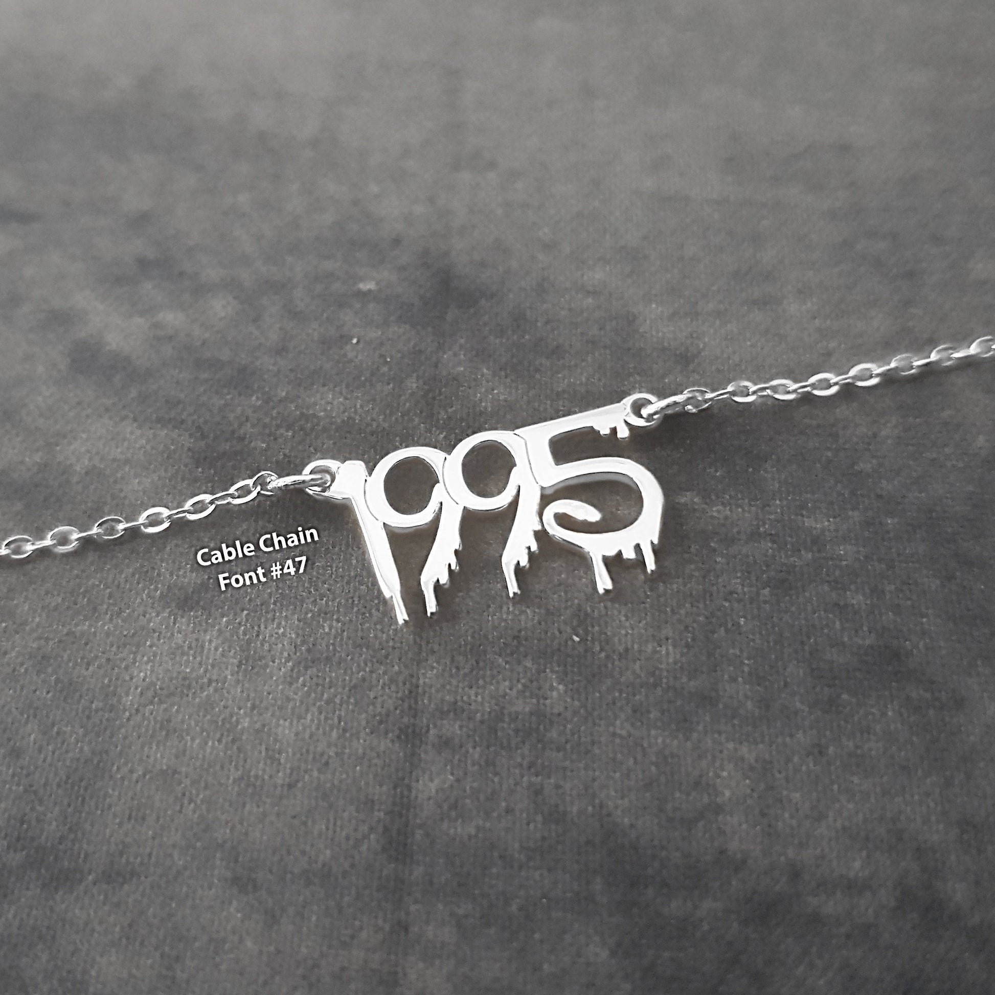 The goth Booth - Gothic Personalized Birth Year Necklace