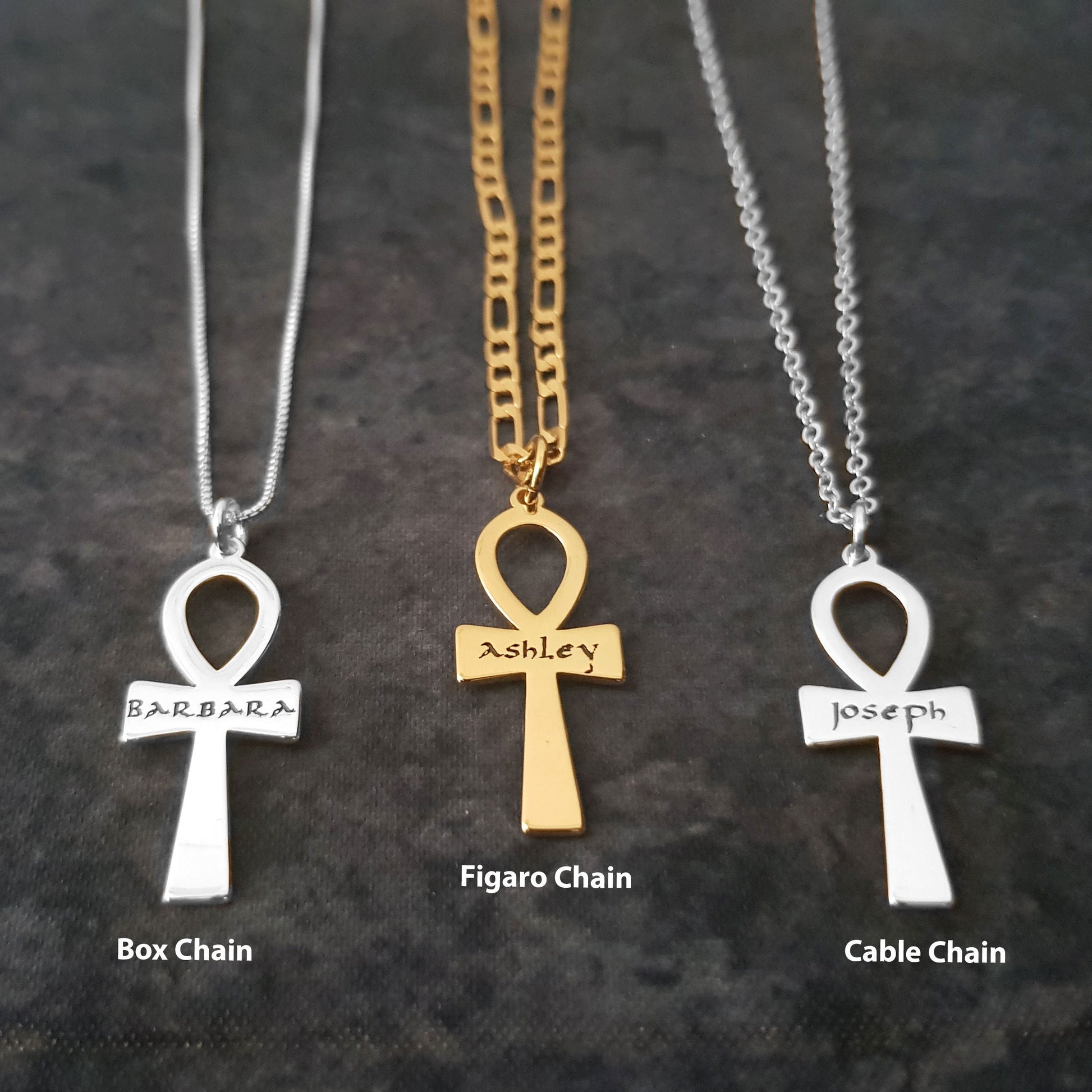 The goth Booth - Engraved Cross Name Necklace