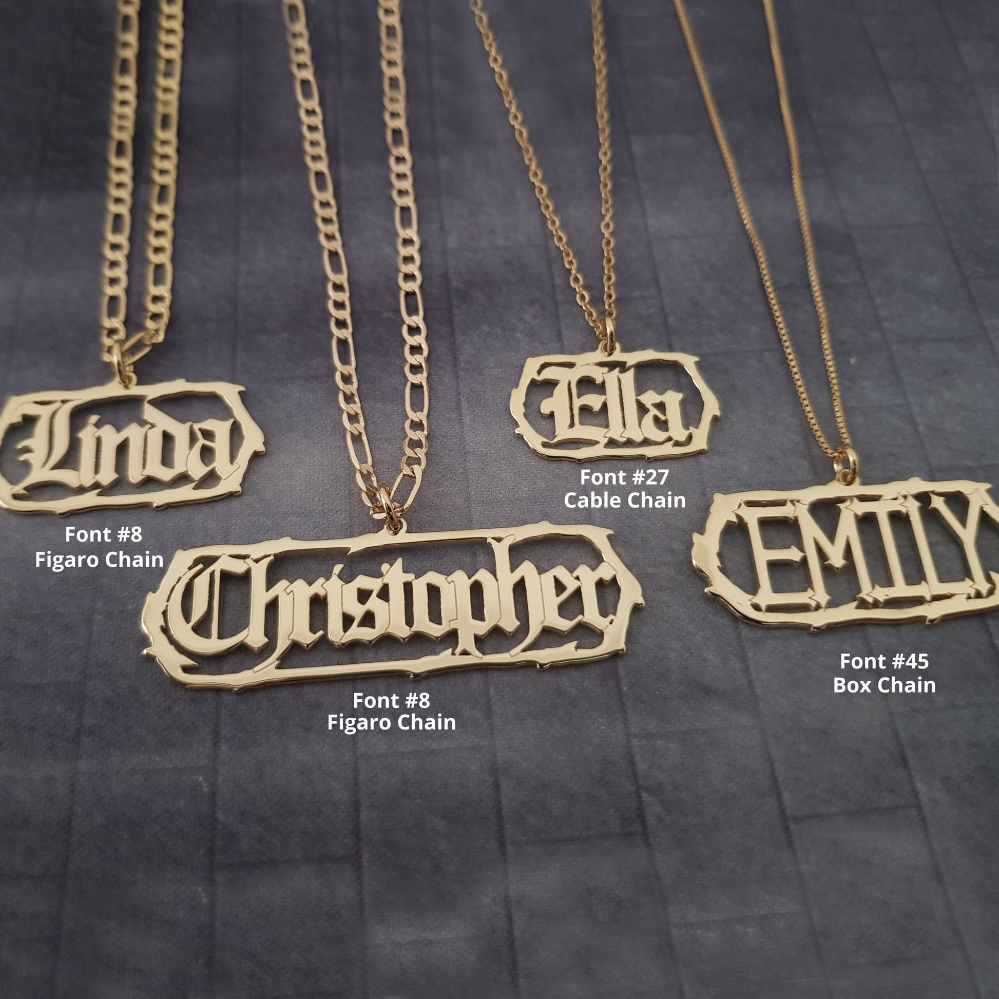 The goth Booth - Old English Name Necklace