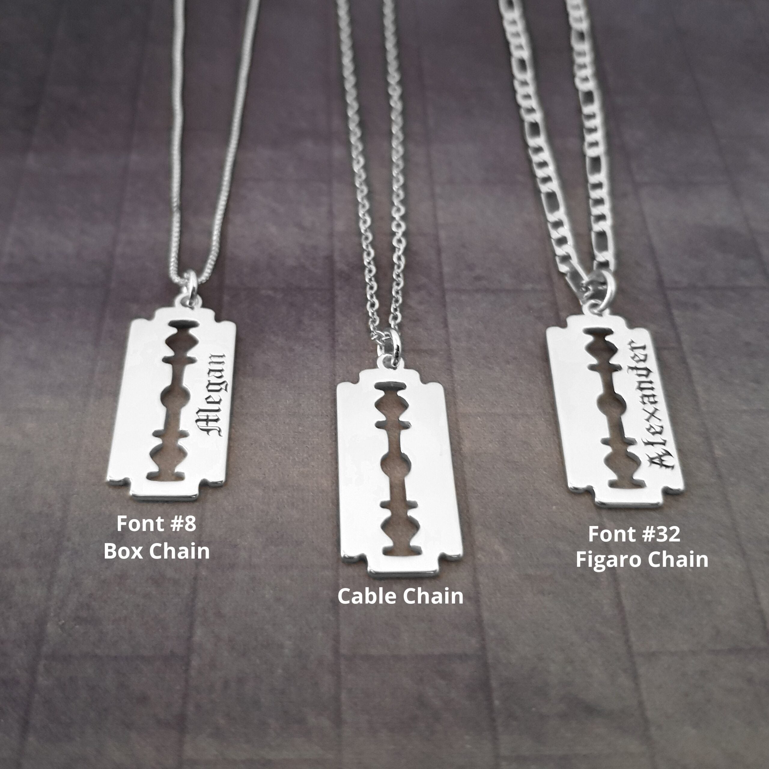 The goth Booth - Razor Blade Necklace Personalized