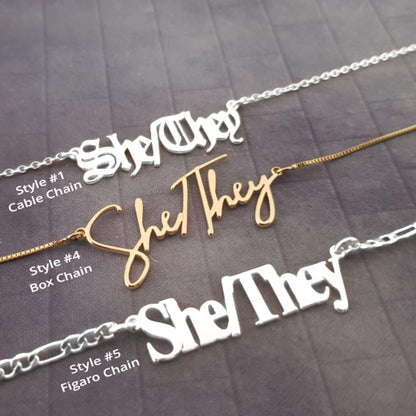 The goth Booth - She/They Necklace