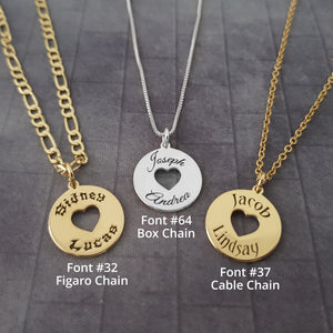 The goth Booth - Personalized Names Disc Necklace