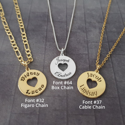 The goth Booth - Personalized Names Disc Necklace